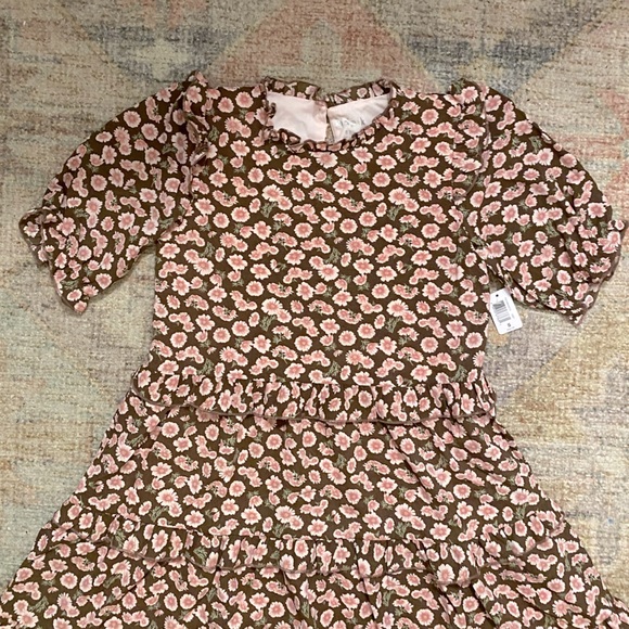NWT and BOGO!! Kidpik Brown Daisy Ruffle Tiered Dress - Picture 3 of 10